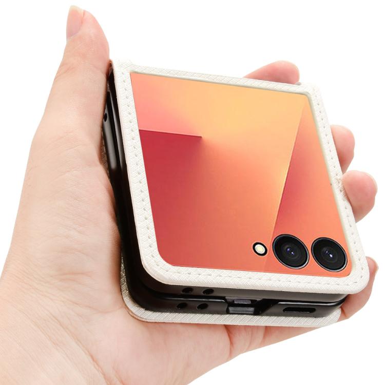 For Samsung Galaxy Flip7 5G Diamond Texture Leather Phone Case