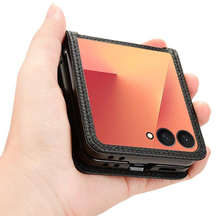 For Samsung Galaxy Flip7 5G Diamond Texture Leather Phone Case