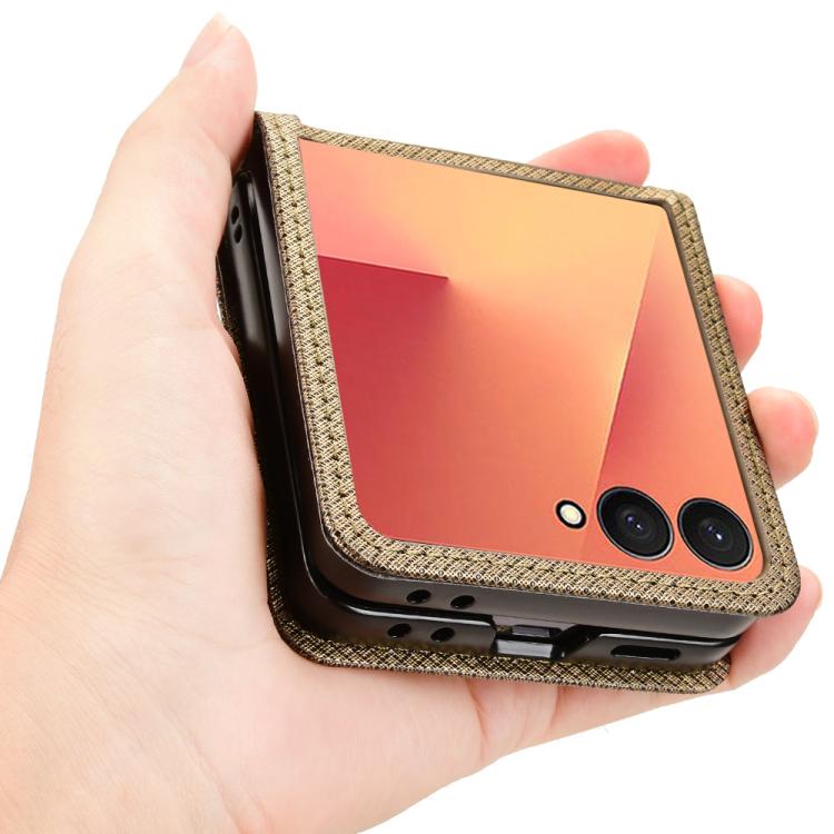 For Samsung Galaxy Flip7 5G Diamond Texture Leather Phone Case