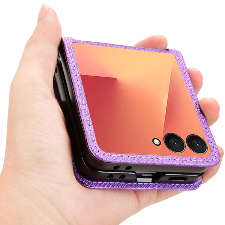 For Samsung Galaxy Flip7 5G Diamond Texture Leather Phone Case