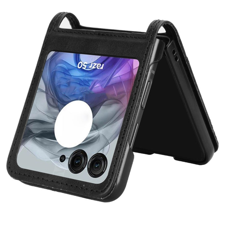 For Motorola Razr 50 Retro Texture Leather Phone Case