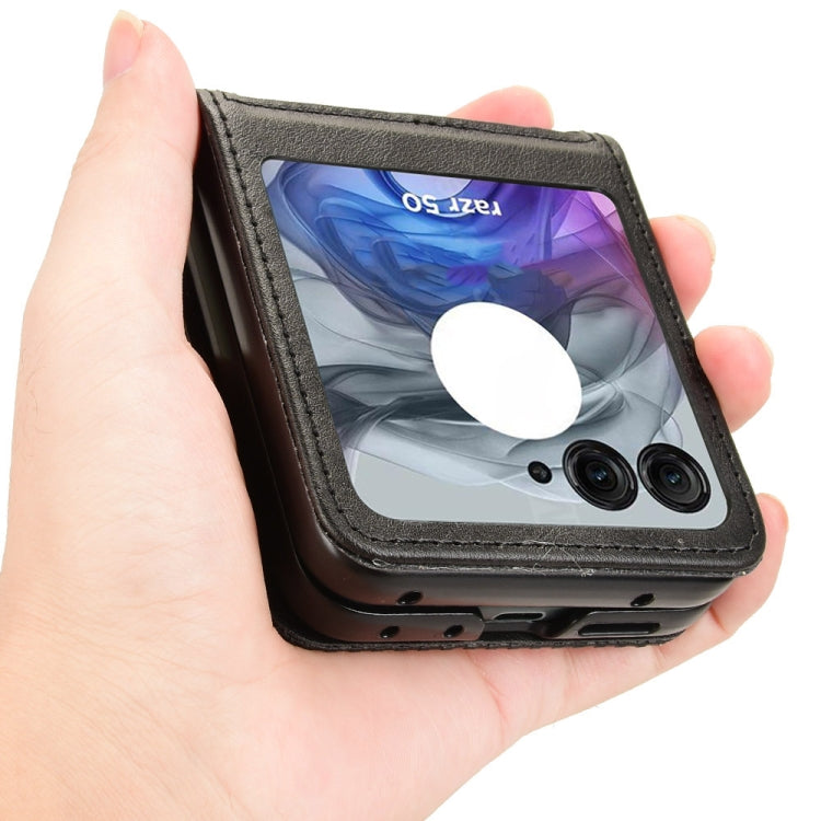 For Motorola Razr 50 Retro Texture Leather Phone Case