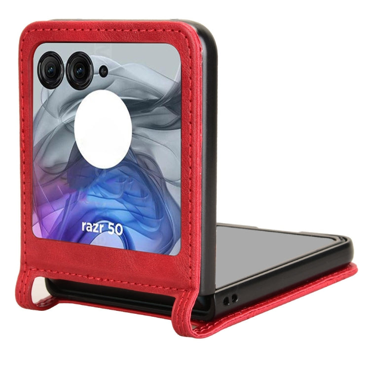For Motorola Razr 50 Retro Texture Leather Phone Case