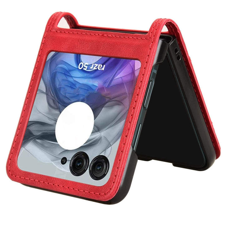 For Motorola Razr 50 Retro Texture Leather Phone Case