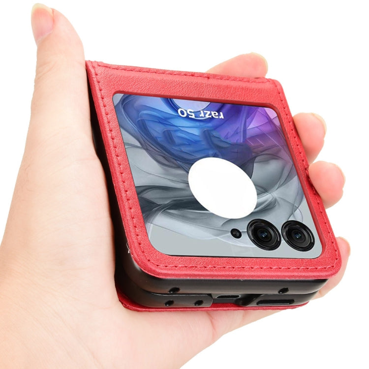 For Motorola Razr 50 Retro Texture Leather Phone Case