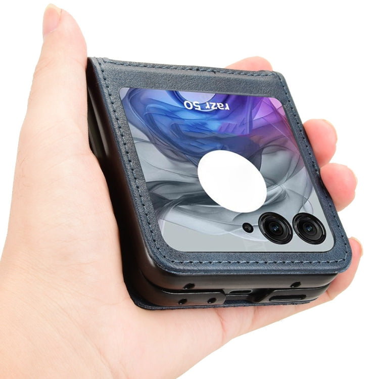For Motorola Razr 50 Retro Texture Leather Phone Case
