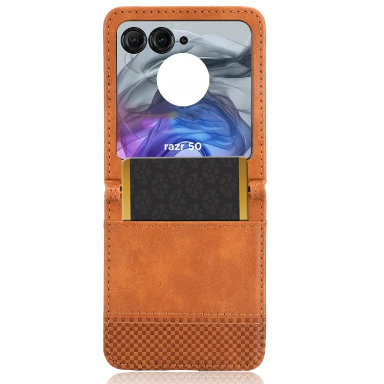 For Motorola Razr 50 Retro Texture Leather Phone Case