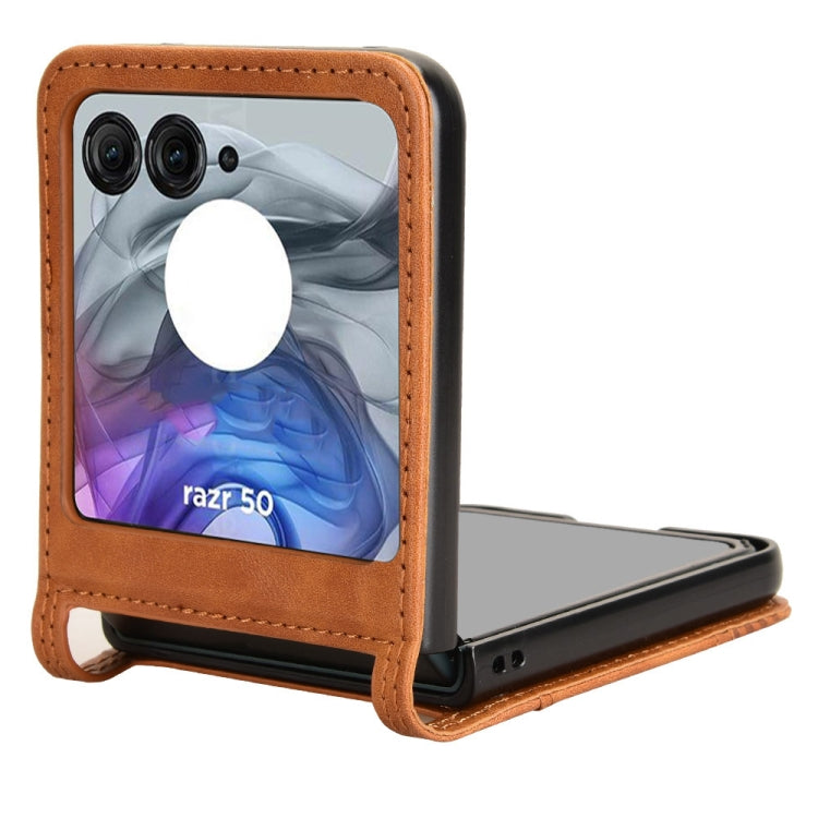 For Motorola Razr 50 Retro Texture Leather Phone Case