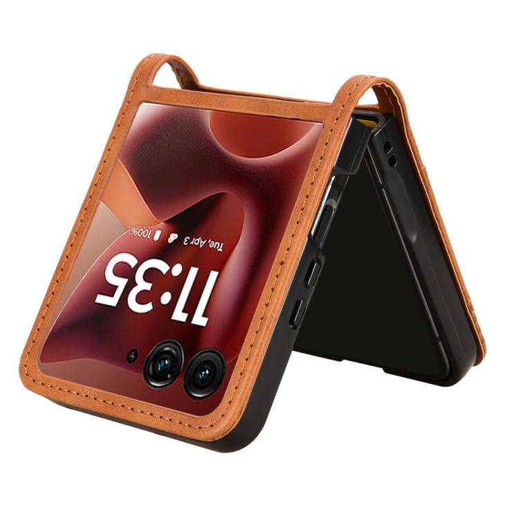 For Motorola Razr 60 Ultra Retro Texture Leather Phone Case