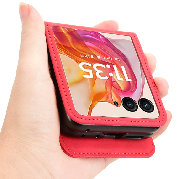 For Motorola Razr 50 Ultra Skin Feel Card Slot Leather Phone Case