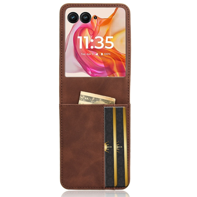 For Motorola Razr 50 Ultra Skin Feel Card Slot Leather Phone Case