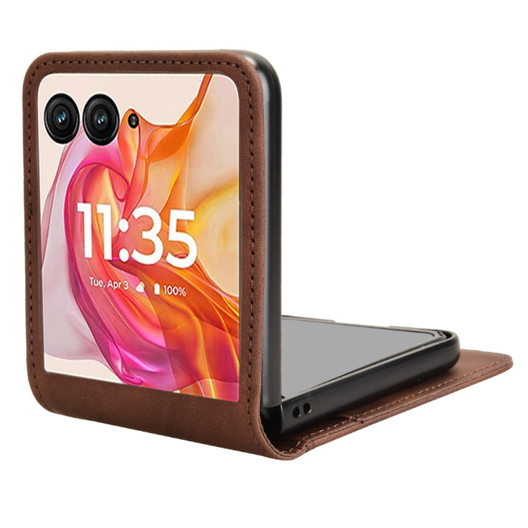 For Motorola Razr 50 Ultra Skin Feel Card Slot Leather Phone Case