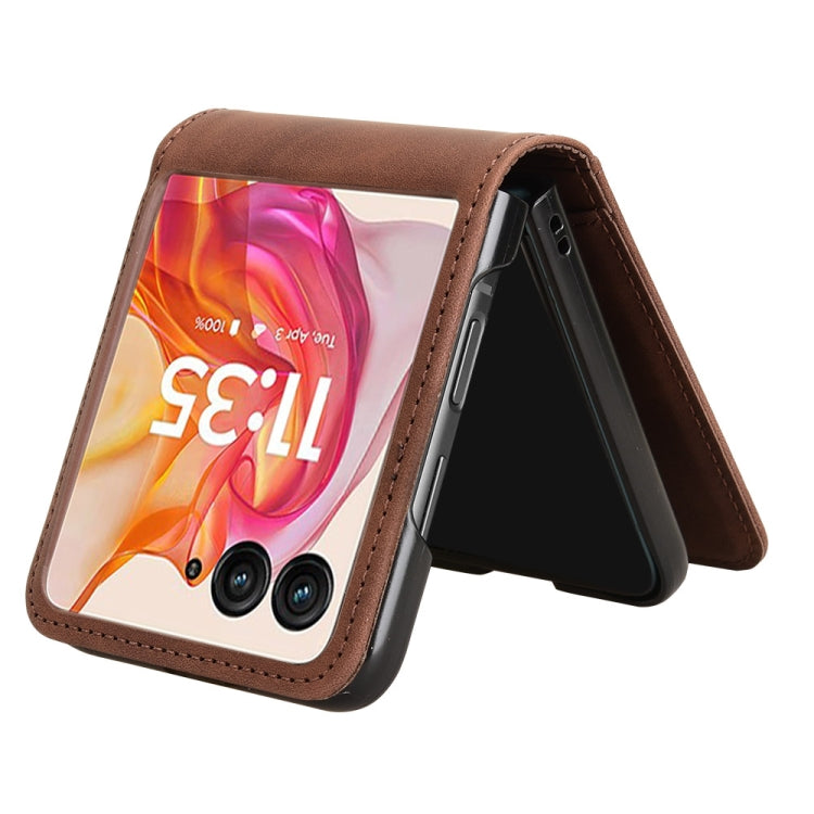 For Motorola Razr 50 Ultra Skin Feel Card Slot Leather Phone Case
