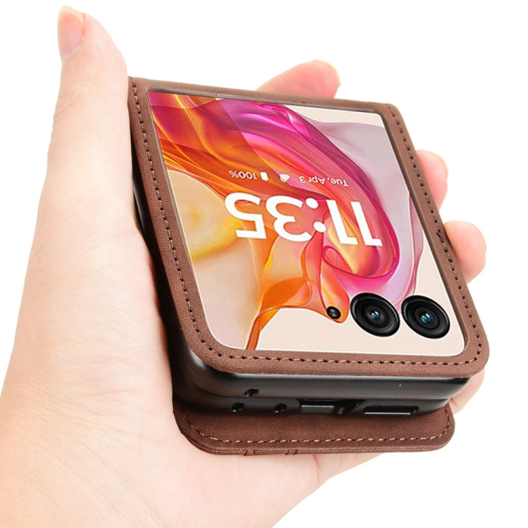 For Motorola Razr 50 Ultra Skin Feel Card Slot Leather Phone Case