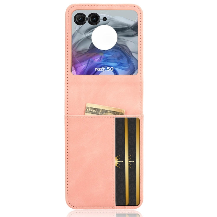 For Motorola Razr 50 Skin Feel Card Slot Leather Phone Case