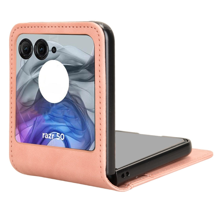 For Motorola Razr 50 Skin Feel Card Slot Leather Phone Case