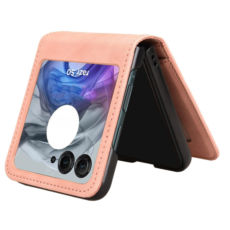 For Motorola Razr 50 Skin Feel Card Slot Leather Phone Case