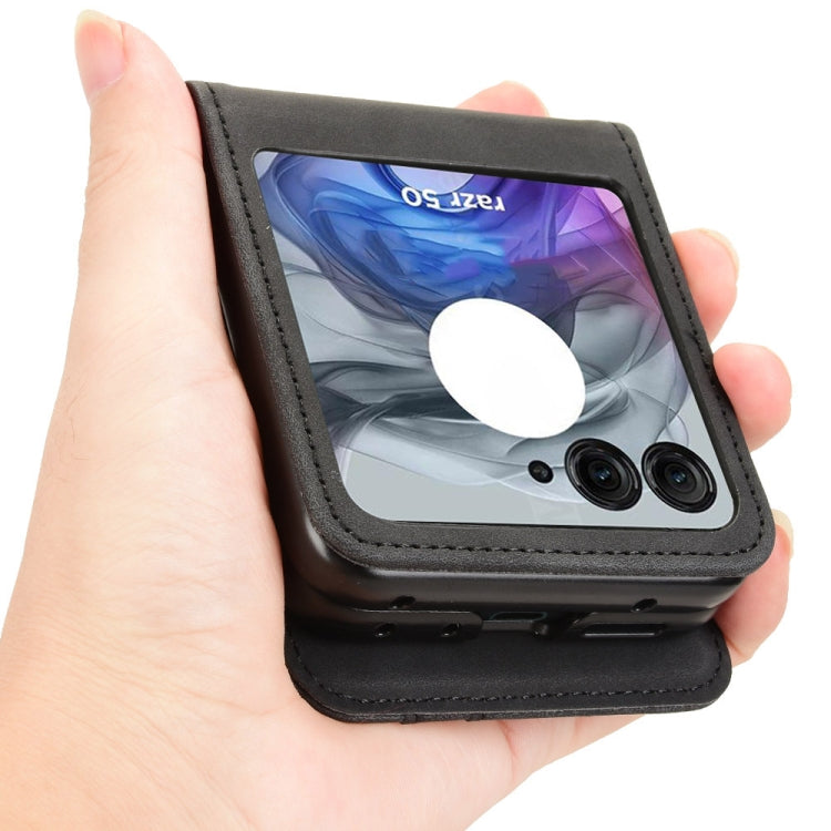 For Motorola Razr 50 Skin Feel Card Slot Leather Phone Case