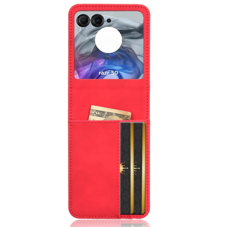 For Motorola Razr 50 Skin Feel Card Slot Leather Phone Case