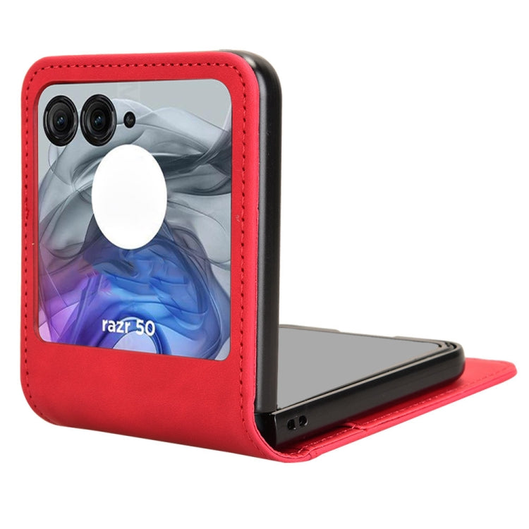 For Motorola Razr 50 Skin Feel Card Slot Leather Phone Case