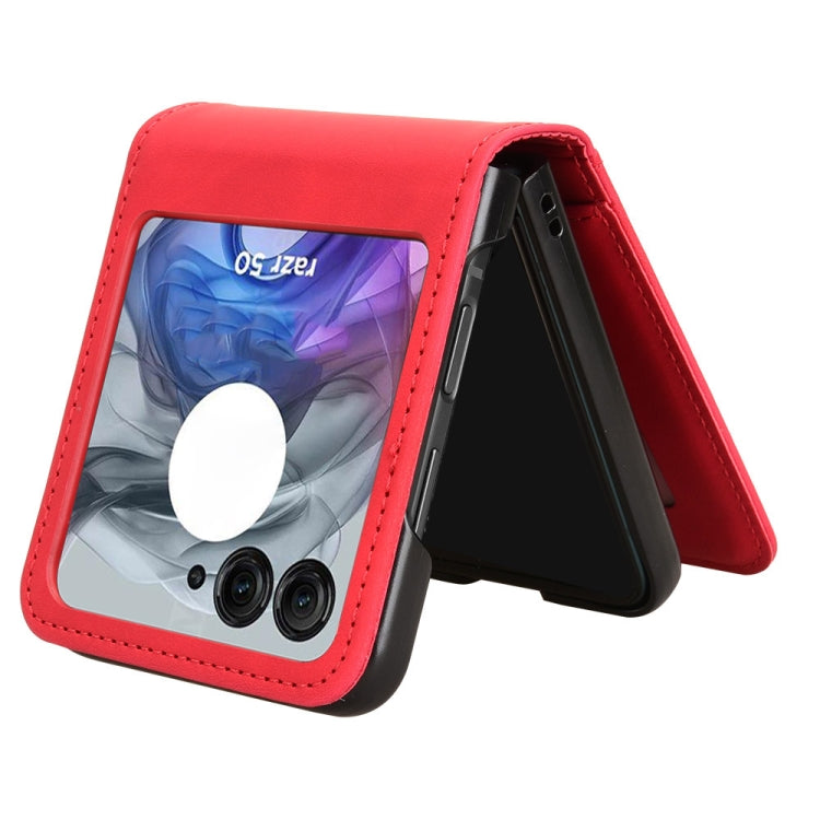 For Motorola Razr 50 Skin Feel Card Slot Leather Phone Case