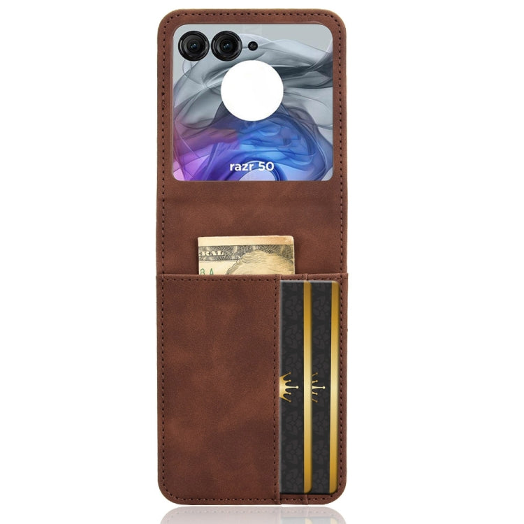 For Motorola Razr 50 Skin Feel Card Slot Leather Phone Case