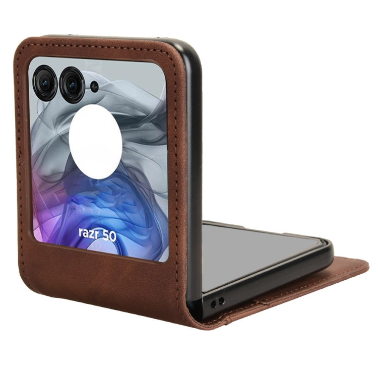 For Motorola Razr 50 Skin Feel Card Slot Leather Phone Case