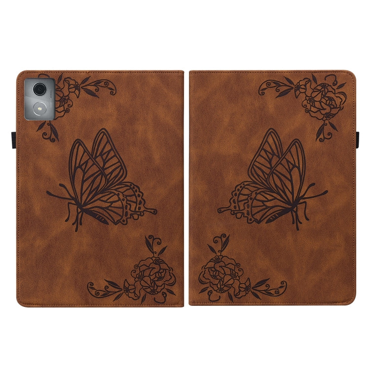 For Lenovo Tab K11 Plus Butterfly Flower Embossed Leather Tablet Case