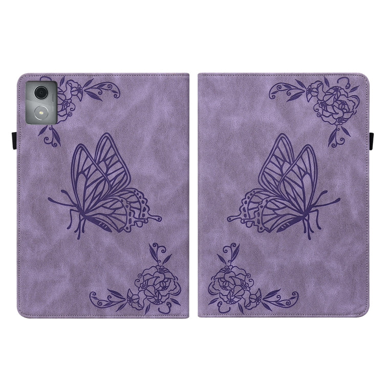For Lenovo Tab K11 Plus Butterfly Flower Embossed Leather Tablet Case