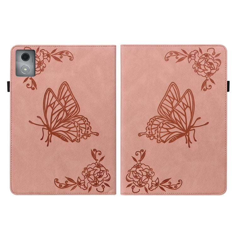 For Lenovo Tab K11 Plus Butterfly Flower Embossed Leather Tablet Case
