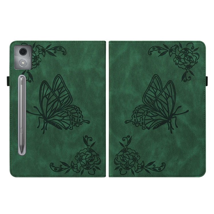 For Lenovo Tab P12 Pro 12.7 2025 Butterfly Flower Embossed Leather Tablet Case