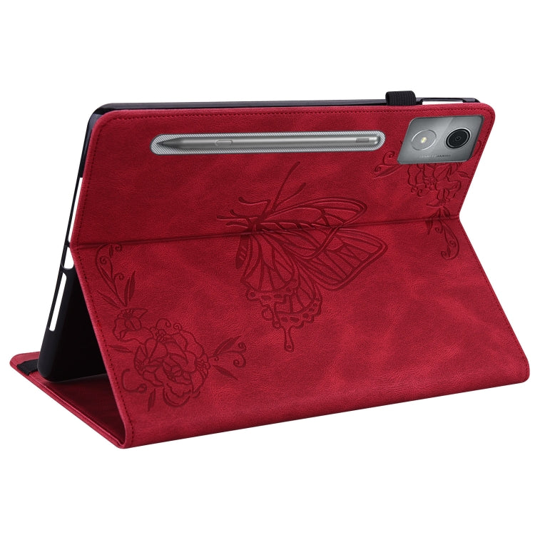 For Lenovo Tab P12 Pro 12.7 2025 Butterfly Flower Embossed Leather Tablet Case
