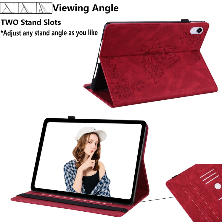 For Lenovo Tab P12 Pro 12.7 2025 Butterfly Flower Embossed Leather Tablet Case