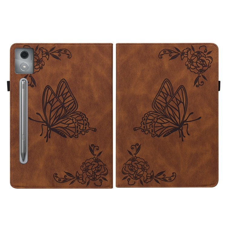 For Lenovo Tab P12 Pro 12.7 2025 Butterfly Flower Embossed Leather Tablet Case