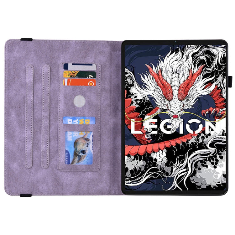For Lenovo Legion Y700 2025 Butterfly Flower Embossed Leather Tablet Case