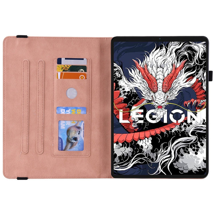 For Lenovo Legion Y700 2025 Butterfly Flower Embossed Leather Tablet Case