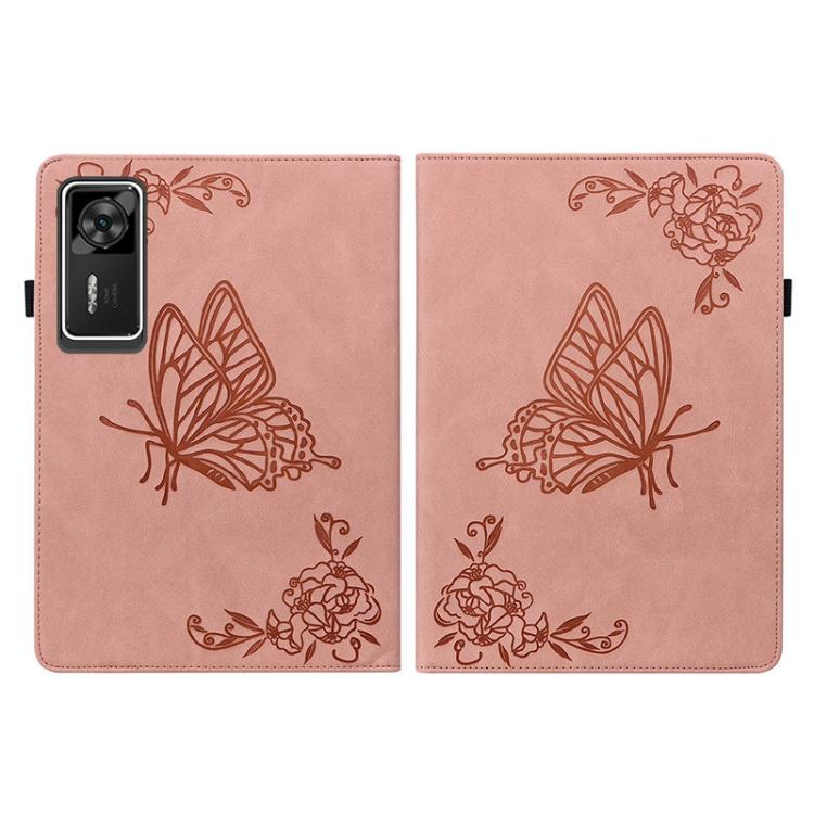For Lenovo Legion Y700 Gen 4 Butterfly Flower Embossed Leather Tablet Case