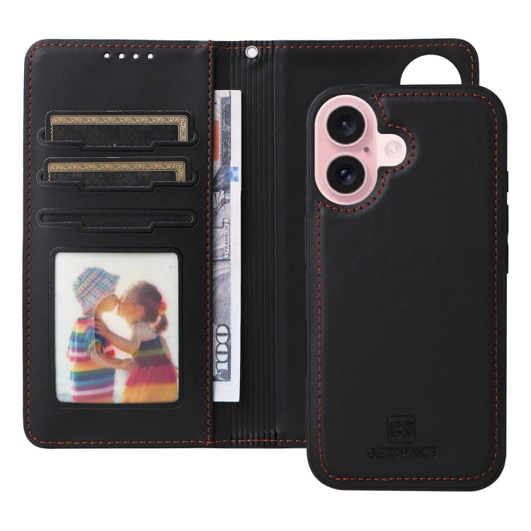 For iPhone 16 BETOPNICE BN-005 2 in 1 Detachable Imitate Genuine Leather Phone Case