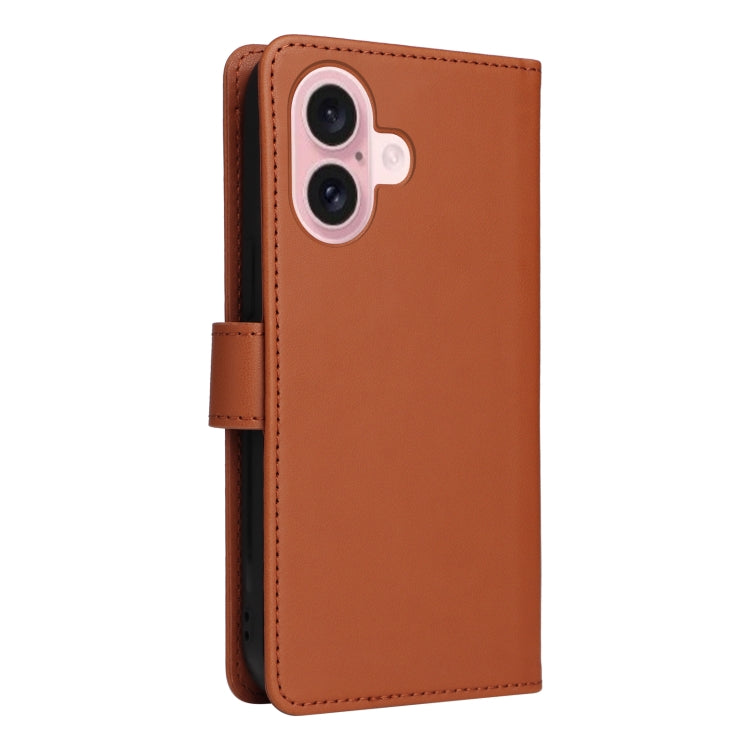 For iPhone 16 BETOPNICE BN-005 2 in 1 Detachable Imitate Genuine Leather Phone Case