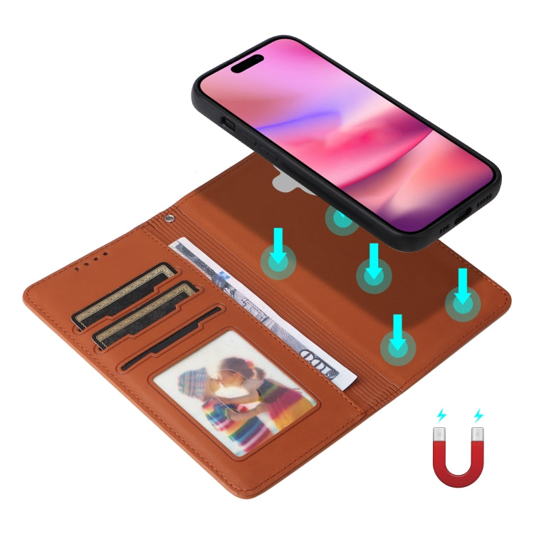 For iPhone 16 Plus BETOPNICE BN-005 2 in 1 Detachable Imitate Genuine Leather Phone Case