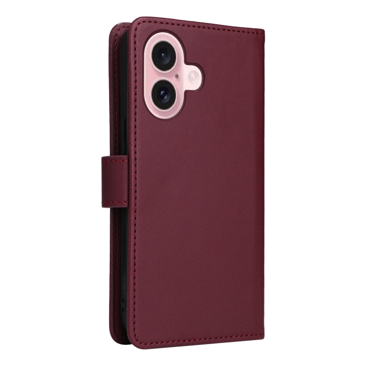 For iPhone 16 Plus BETOPNICE BN-005 2 in 1 Detachable Imitate Genuine Leather Phone Case