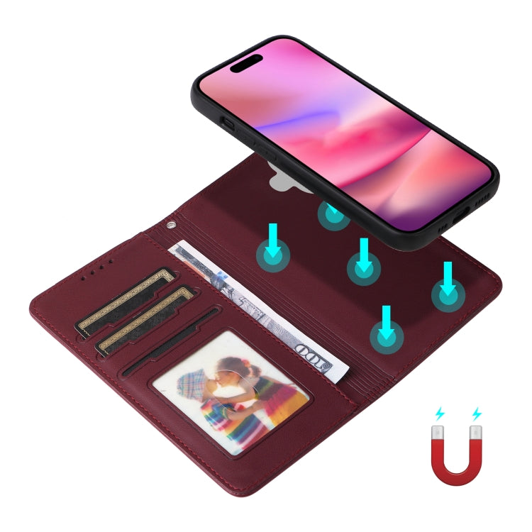 For iPhone 16 Plus BETOPNICE BN-005 2 in 1 Detachable Imitate Genuine Leather Phone Case