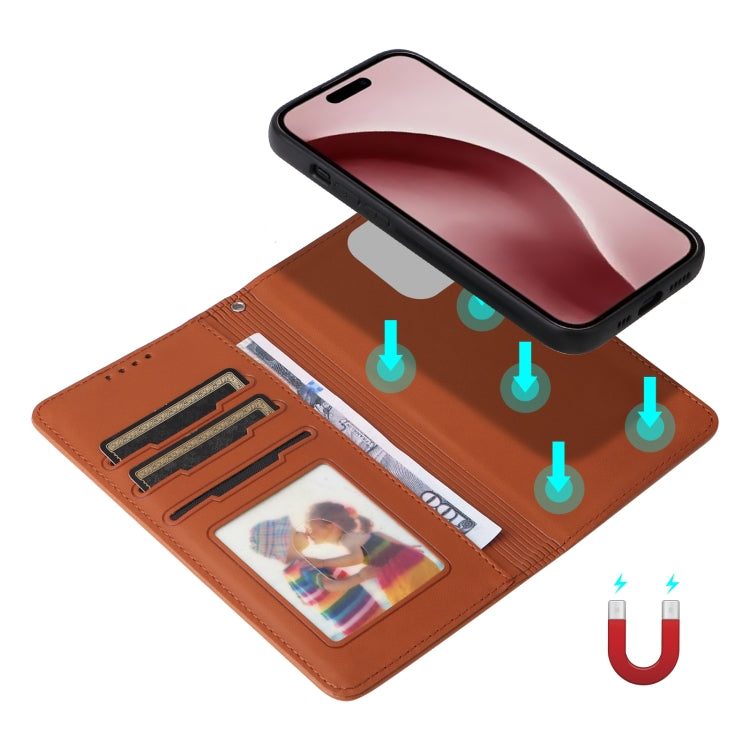 For iPhone 16 Pro BETOPNICE BN-005 2 in 1 Detachable Imitate Genuine Leather Phone Case