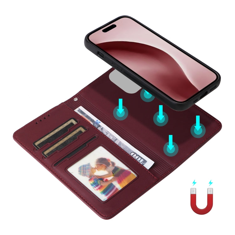 For iPhone 16 Pro BETOPNICE BN-005 2 in 1 Detachable Imitate Genuine Leather Phone Case
