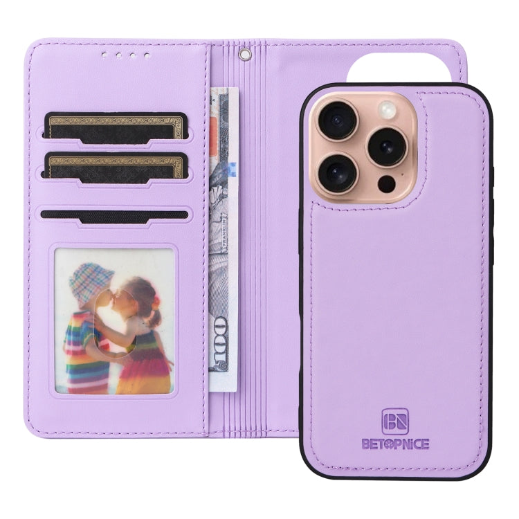 For iPhone 16 Pro Max BETOPNICE BN-005 2 in 1 Detachable Imitate Genuine Leather Phone Case