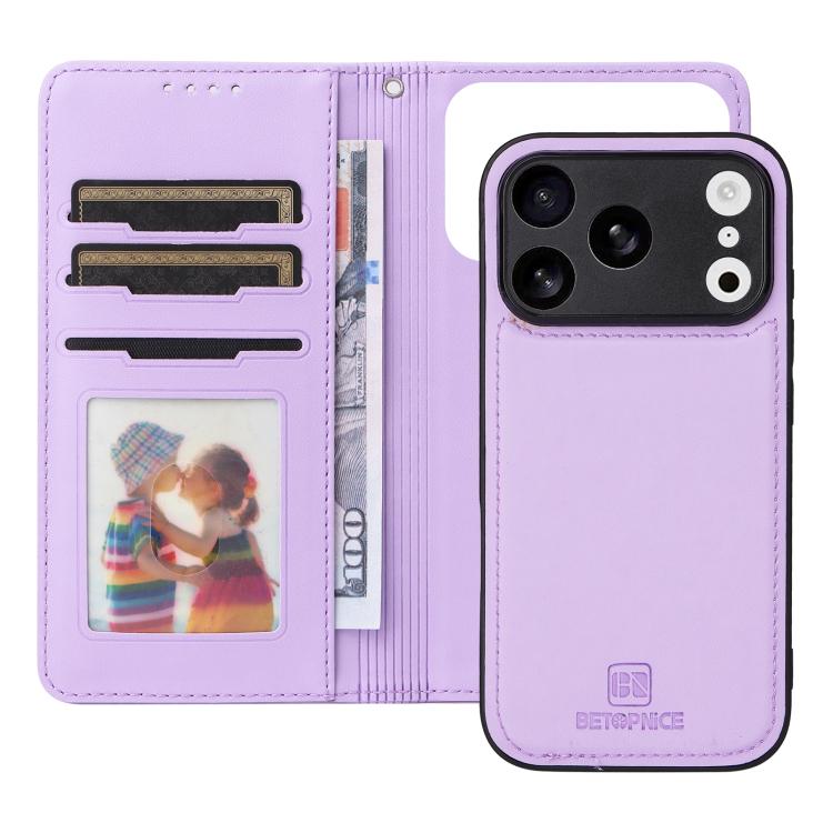 For iPhone 17 Pro BETOPNICE BN-005 2 in 1 Detachable Imitate Genuine Leather Phone Case