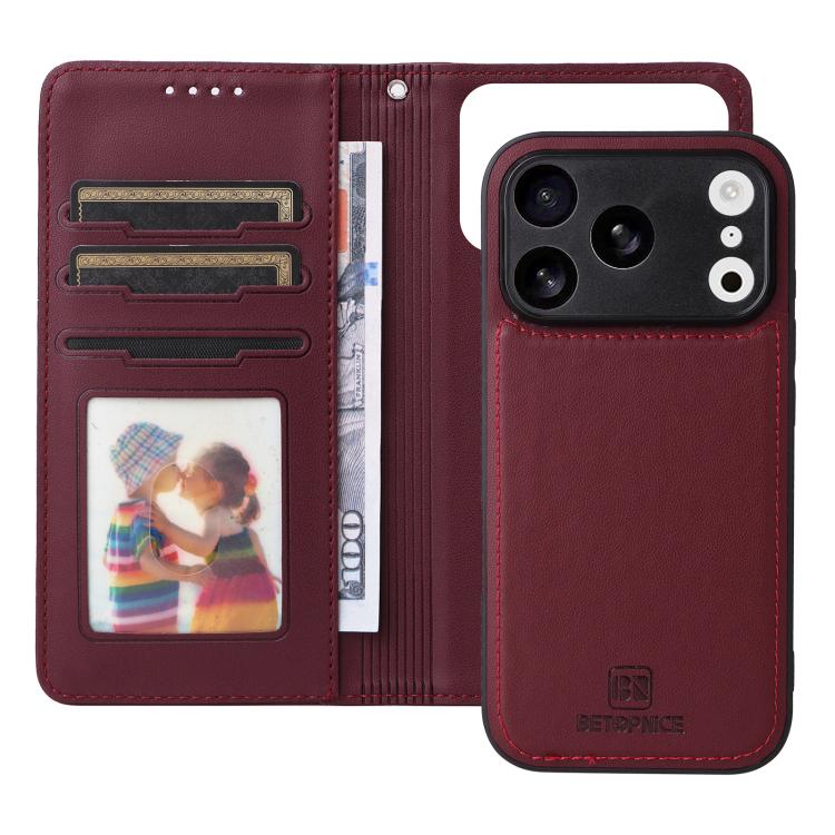 For iPhone 17 Pro BETOPNICE BN-005 2 in 1 Detachable Imitate Genuine Leather Phone Case