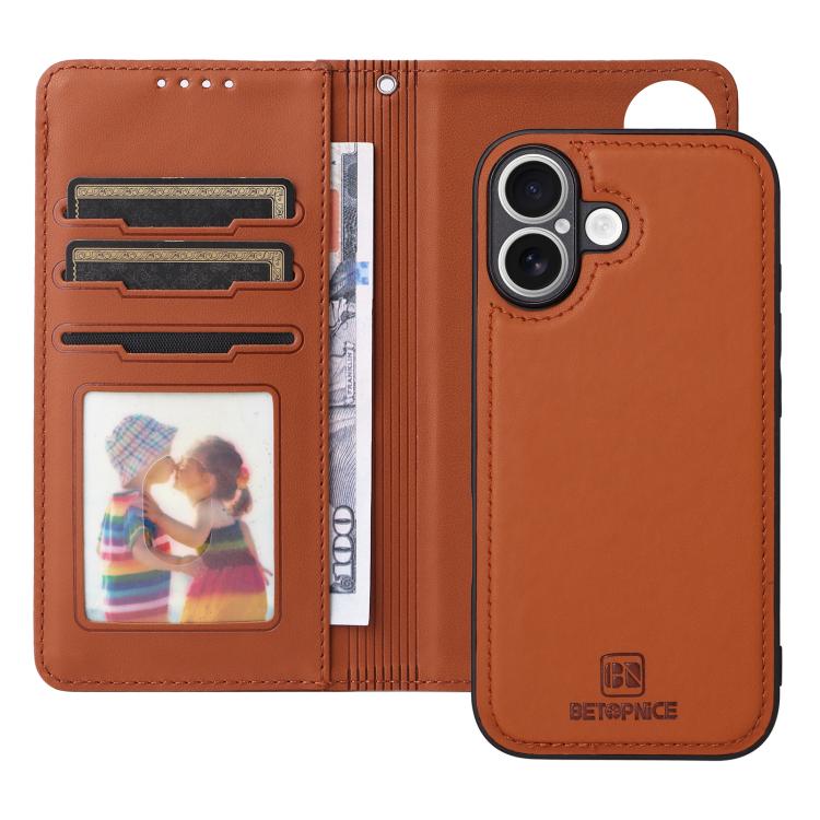 For iPhone 17 BETOPNICE BN-005 2 in 1 Detachable Imitate Genuine Leather Phone Case
