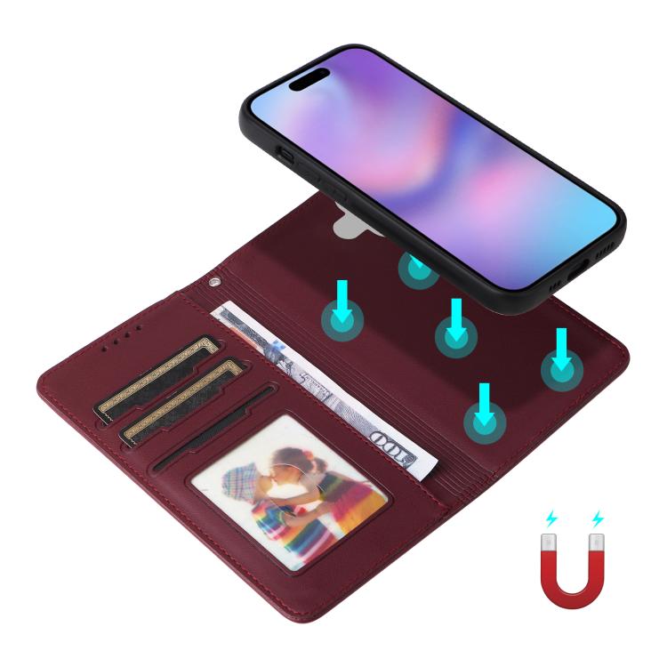 For iPhone 17 BETOPNICE BN-005 2 in 1 Detachable Imitate Genuine Leather Phone Case