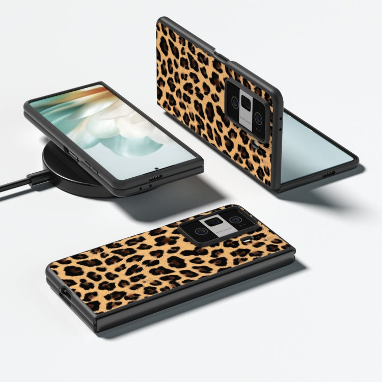 For Honor Magic Vs3 Black Edge Leopard PU Phone Case